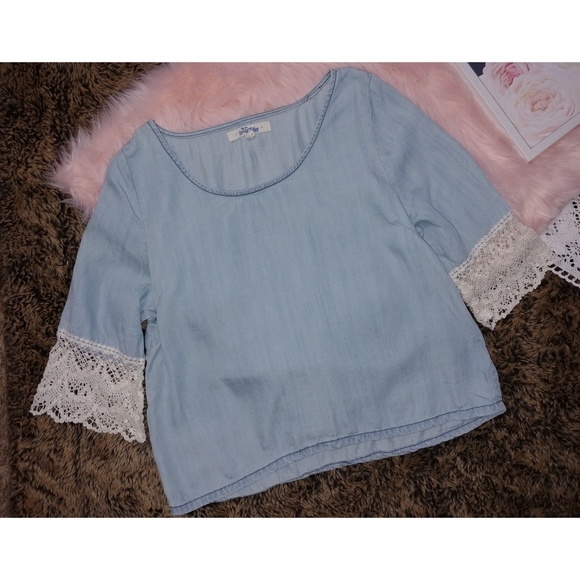 Wild blue Lyocell Chambray boho crochet medium - Picture 3 of 7